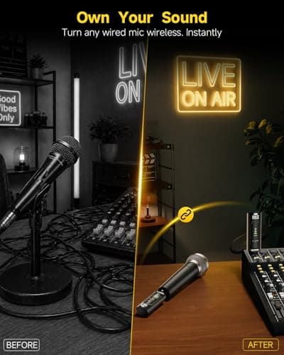 XTUGA 2.4GHz Wireless XLR Transmitter & Receiver, Wireless Microphone Adapter System for Dynamic/Condenser Mics w/ 48V Phantom Power fit for Live Show,Audio Mixer,PA Systems,Studio,Church (SF-1) - Thumbnail 6