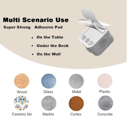 Magnetic Cable Clips Cord Organizer Holder,10-Pack Cable Management Cord Clips,Adhesive Phone Cable Wire Charger Cord Holder For Nightstand Desk Charging Cords Wall Car Desktop Office (10, white) - Thumbnail 6