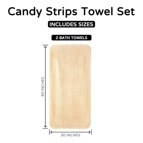 ZatreckI Extra Large Bath Towels (60"x30"),Oversized Bath Towels for Adults Luxury Bath Towels Super Soft Highly Absorbent Microfibers Quick Dry Bath Sheets Large for Bathroom (Beige, 2Piece) - Thumbnail 3