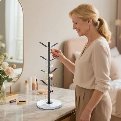 ZYZWTG Marble Mug Holder Tree, 8 Hooks Coffee Cups Stand, New Upgraded Stable Mug Stand for Kitchen Counter Cabinet Cafe Black - Thumbnail 5