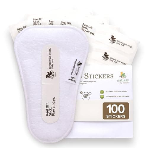 Adhesive Stickers for Wingless Reusable Period Pads & Panty Liners (100-Pack) – Dermatologically Tested Attachment Tape – Non-Irritating Sticky Strip – Stay-Put – No Residue After Washing – Made in EU
