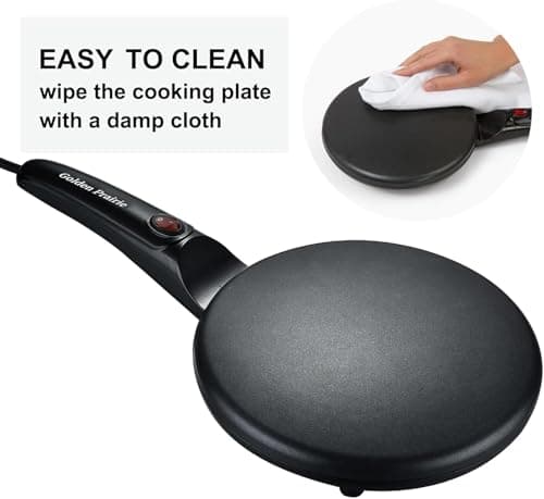 Crepe Maker Electric, 8" Crepe Pan Nonstick with Batter Spreader & Dipping Tray, 800W Quick Heat-Up & Auto Temperature Control for Perfect Pancakes, PFOA & BPA Free, Easy Clean Red - Thumbnail 4