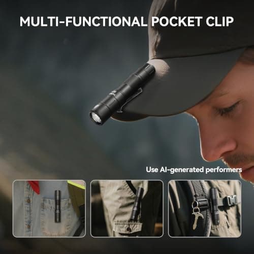 TUNENGE S21X Mini EDC Flashlight Rechargeable with Clip, 880 Lumens Super Bright AA Pocket Flashlight, Tactical Tail Switch & Magnet, 5 Mode Compact Light for Emergency, Outdoor, Camping(Green) - Thumbnail 6