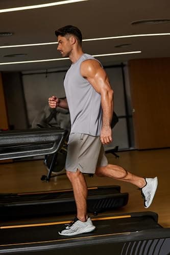 COOFANDY Muscle Tank Top for Men Workout Sleeveless Tee Shirts Casual Running Muscle Shirt for Summer Activewear Gray S - Thumbnail 3