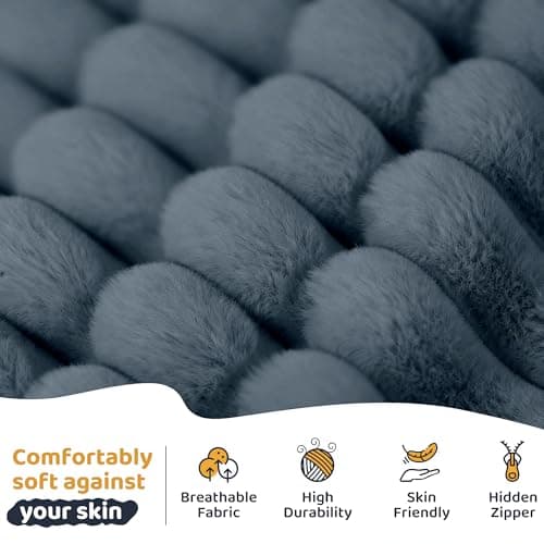 HABUTWAY Bean Bag Chair, Giant Bean Bag Chairs for Adults and Kids, Bean Bag Sofa, Lazy Floor Sofa, Faux Fur Beanbag Chair with Armrests for Living Room Bedroom (Dark Grey) - Thumbnail 6