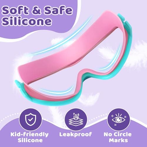 Vvinca Kids Swim Goggles with Comfort Fabric Strap 2 Pack, Wide View Anti-Fog/UV No Leak Swimming Goggles for Kids 3-14 Boys Girls Toddler - Thumbnail 5