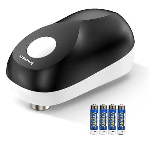 Hoyiours Cordless Electric Can Opener - One-Touch Automatic Operation with Smooth Edge Cutting, Auto Shut-Off & Ergonomic Design for Arthritic Hands (Includes 4 AA Batteries) - Image 1