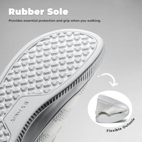 AIRHAS Womens Wide Toe Box Barefoot Shoes Zero Drop Fashion Sneakers for Women Walking Casual Minimalist Shoes(White,7.5) - Thumbnail 6