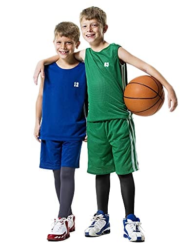Roadbox Boys Compression Pants Youth Quick Dry Spandex Tights Leggings for Running Football Basketball White - Thumbnail 6