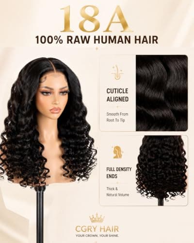 CGRY 18A Skinlike HD Lace Wig 13x6 Full Frontal Loose Deep Wave Human Hair - Thumbnail 5