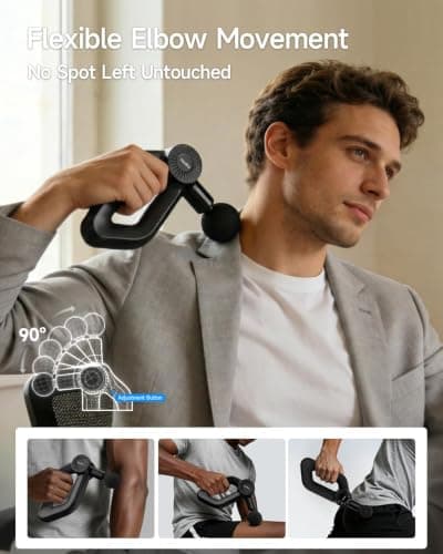 HEYCHY Percussion Massage Gun Deep Tissue with Adjustable Amplitude for Muscle Relief, Professional Handheld Massager for Neck, Back, Shoulder, Leg, Ideal for Men, Athletes, Black - Thumbnail 4