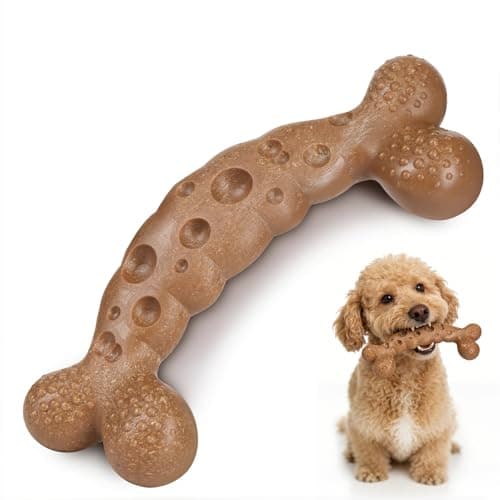 JoviQ Dog Bone Toy for Aggressive Chewers Tough Dog Chew Toys for Samll Breed to Keep Them Busy (Small-Under 20LBS, Milk) - Image 1