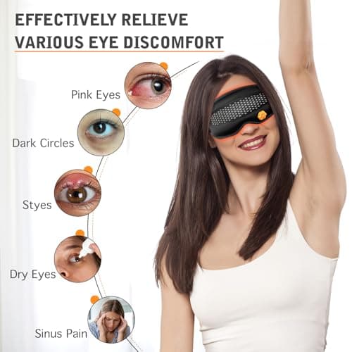 Cordless Heated Eye Mask - Removable Scent Pads, 1200mAh Rechargeable Heated Eye Masks for Dry Eyes,Cordless Eye Heating Pad for Stye Eye Treatment, Warm Compress for Eyes, Gifts for Men Women - Thumbnail 6