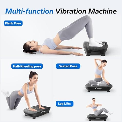 MERACH Vibration Plate Exercise Machine, Whole Body Workout Equipment for Women, Bluetooth and Silicone Pedal, Vibration Plate with Auto Mode, Vibrate Fitness Platform for Home (Black) - Thumbnail 6