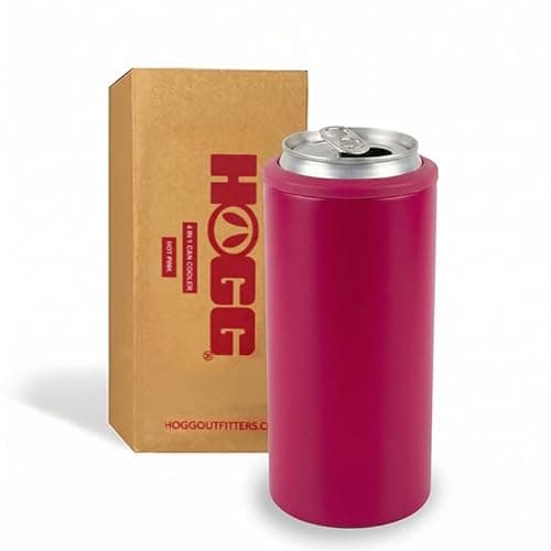 4 in 1 Universal Can Cooler - Hot Pink, Can Holder Insulated, Beer Bottle Cooler, Universal Holder for All Drink Sizes, Stainless Steel Insulated Tumbler, Tailgating Accessories - Image 1