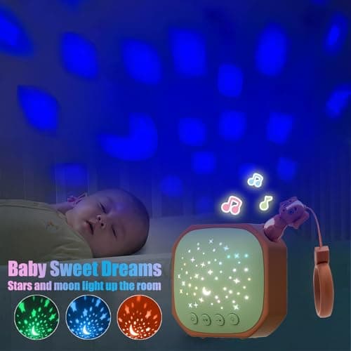 White Noise Sound Machine Baby with Star Projector | Portable Sleep Aid Lullaby Music for Baby Sleeping | Soothing Sound Machine for Nursery, Car Travel, Bedroom Crib, Kids Gifts (Puppy) - Thumbnail 2