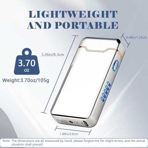 BABOBIU Rechargeable Electric Lighter,Windproof USB Arc Lighter with Safe Design,Vintage Style High-Power Encendedor for Candles,BBQs,and More,Durable & Portable Electric Lighters Rechargeable(Silver) - Thumbnail 5