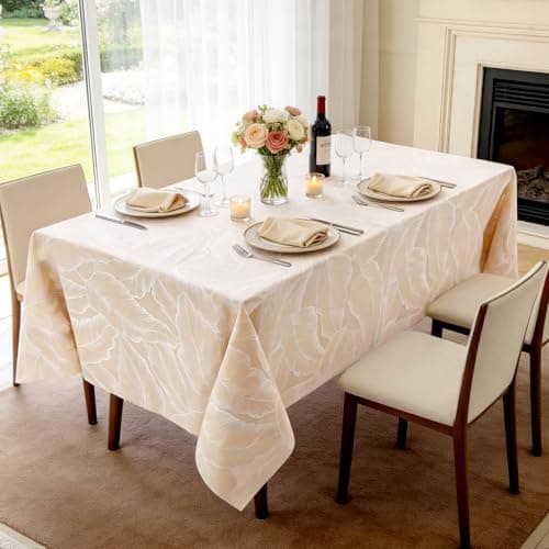 Kaixinbao Waterproof Vinyl Table Cloth,Heavy Duty PVC Rectangle Table Cover for Kitchen Dining Room,Washable & Stain Resistant Wipeable Tablecloth for Indoor/Outdoor Party,Wedding,Camping. - Thumbnail 6