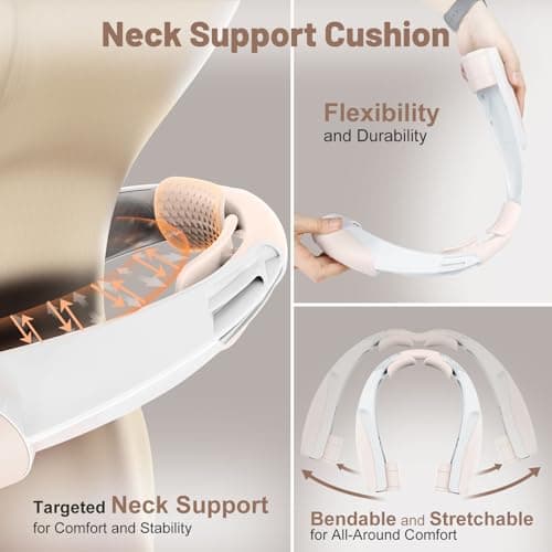 Portable Neck Fan with 6 Powerful Speeds,8000mAh Battery Operated USB-C Rechargeable Fan, 20H Runtime, Hands-Free 360° Cooling Wearable Neck Fan, Personal Fan for Women Men Travel Concerts (Champagne) - Thumbnail 3