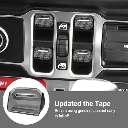 DIAMOOKY 4PCS Upgraded Window Switch Button Cover Compatible with Jeep Wrangler JL JLU 2018-2026 and Gladiator JT 2020 2021 2022 2023 2024 2025 2026 Wrangler 4xe Interior Accessories(Carbon Black) - Thumbnail 4