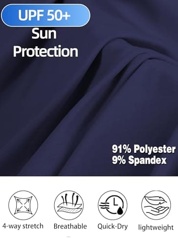 Mens Long Sleeve Shirts 1/4 Zip Pullover Sweatshirts UPF 50+ Sun Protection Wicking Moisture Dry Fit Lightweight Golf Workout Gym Running Casual Athletic Tops Navy Blue XL - Thumbnail 6