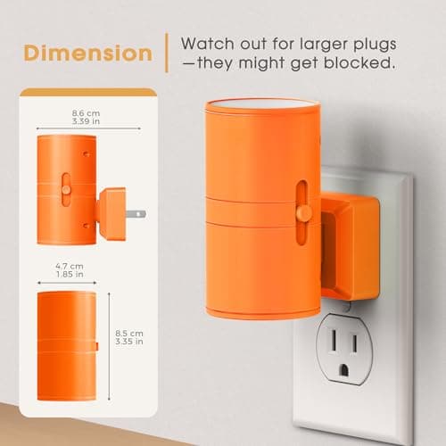 Briignite Night Lights Plug into Wall, Modern LED Night Light Plug in, Dusk to Dawn Sensor, Soft White 3000K, 0-100LM Adjustable Brightness, Dimmable NightLight for Hallway, Bedroom, Stairway, 2 Pack - Thumbnail 4