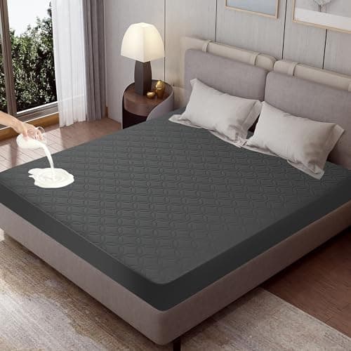 GUHER Waterproof Mattress Protector Queen Size,Breathable Bed Cover 3D Air Fabric Mattress Pad Cover,Noiseless＆Ultra-Soft Washable Bed Cover with 6"-14" Deep Pocket (Gray)