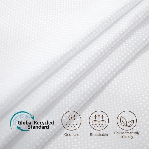 Siiluminisoy Shower Curtain with Liner, Waffle Shower Curtain Set with 12 Stainless Steel Hooks, Waterproof, Machine Washable, Luxury Fabric Shower Curtains for Apartment, White, 72" W x 72" H - Thumbnail 4