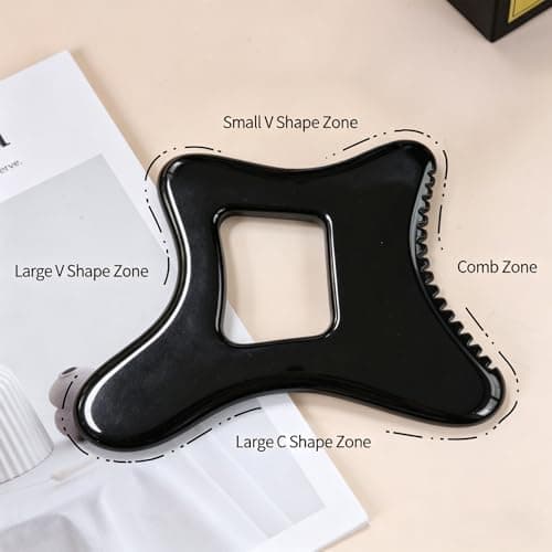 InfiniteRelax Body Gua Sha Tool (Black), Large Body Gua Sha for Lymphatic Drainage Tool & Cellulite Massage Tool, Suitable for Back, Legs, Neck and Women's Full Body Sculpting - Thumbnail 5