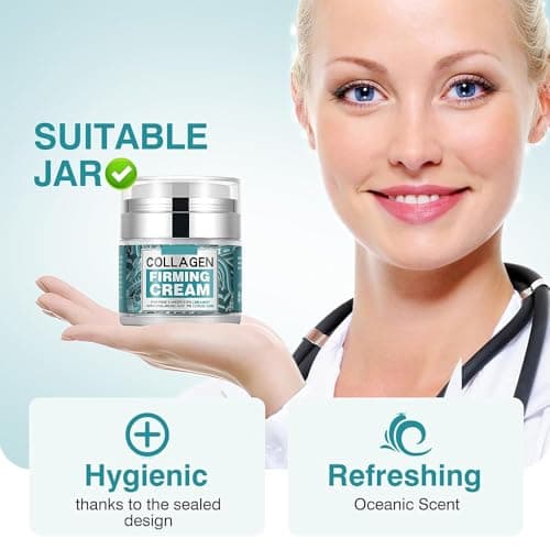 Collagen Cream for Face with Stem Cells Retinol Hyaluronic Acid Niacinamide for All Skin Types, Anti Wrinkle Cream for Women and Men, Skin Tightening & Firming and Neck, Hydrating Face Cream - Thumbnail 2
