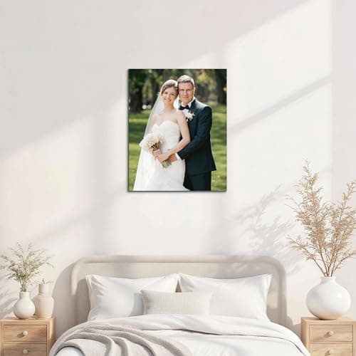 GagetElec Custom Canvas with Your Photos, Personalized Canvas Wall Art, Couple Canvas Prints, Leave Behind Eternal Moments of Love, Photo Prints for Bedroom & Living Room Decor (8" X 10") - Thumbnail 4