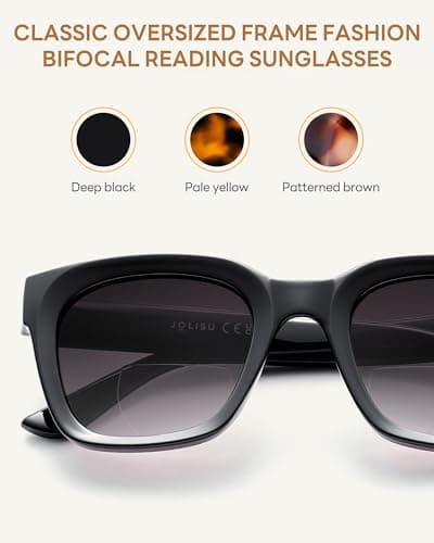 JOLISU Bifocal Sunglasses Reader - 3 Pack Lightweight Oversized Classic Style for Women Reading With UV 400 Protection Readers Built-in(1.75) - Thumbnail 3