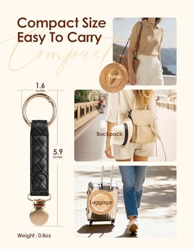 Niveaya Hat Clip for Travel 2Pcs, Sleek Woven Design with Durable Metal Clip, Secure Hat Holder for Straw Sun Hats & Baseball Cap on Bag Purse Backpack Luggage, Chic Beach Cruise Travel Essentials - Thumbnail 4