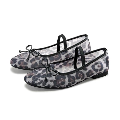 StillFancxy Ballet Flats with Bow Square Toe Ballerina Flats Slip on Bowknot Flat Shoes for Women Dressy Comfortable - Thumbnail 3