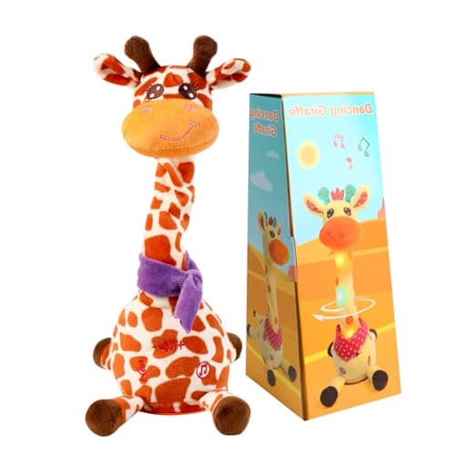 JISON21 Funny Dancing Talking Giraffe Baby,Recording Repeat Baby Tummy Time - Image 1