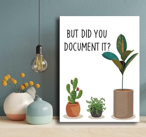Ploceiny Funny wall decor But Did You Document It home decor Sign Decorative Home Office wall art Rustic Farmhouse Square Desk Decor for Shelf poster office desk accessories desk organizer A-379 - Thumbnail 3