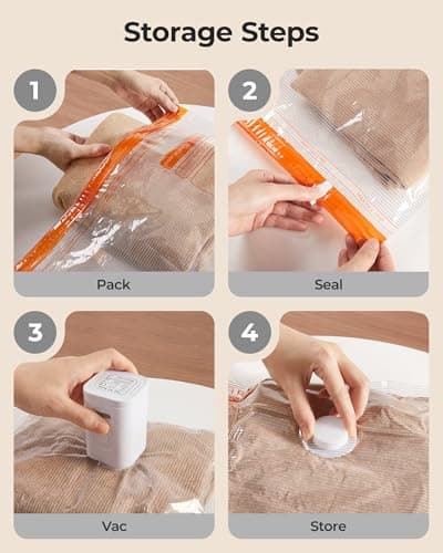 BAGSMART Travel Vacuum Bags with Rechargeable Electric Pump, 18PC Kit - Thumbnail 6