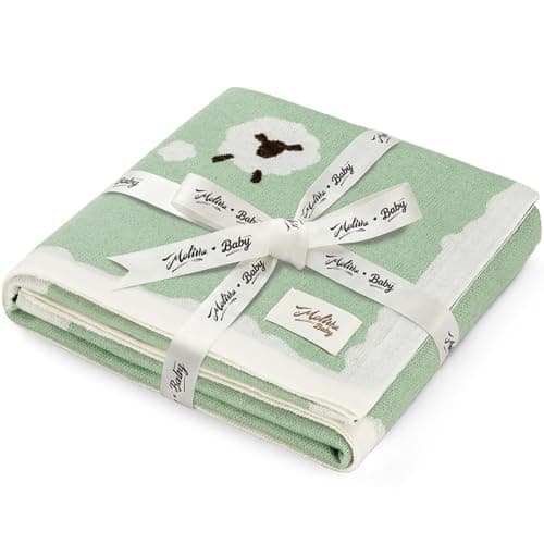Luxe Merino Wool Cotton Baby Blanket – Ultra-Soft, Temperature-Regulating Swaddle Blanket for Newborns, Receiving Blanket, and Nursery Throw – 29.5" x 37.4", Machine Washable