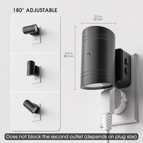 Briignite Night Lights Plug into Wall, 10-Color Changing RGB Night Light for Kids,180° Rotatable Plug in Nightlight with Dusk to Dawn Sensor for Bathroom Decor, Children Room, Gift-2 Pack - Thumbnail 3