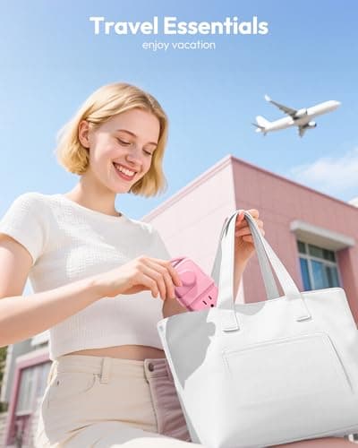 NTONPOWER Pink Travel Power Strip,Travel Essentials 4 Outlets 3 USB(1 C) with 4FT Wrapped Extension Cord Flat Plug, Cruise Essentials 2026 for Hotel Travel Cruise Essentials - Thumbnail 4