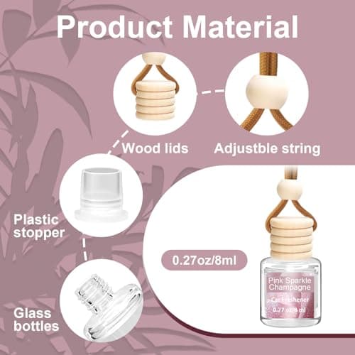 6 Pack Air Freshener Diffuser, Hanging Air Fragrance Essential Oil Diffuser, Car Scents Accessories Cute Car Interior Decor,Car Air Fresheners for Women & Men Gift Cologne Aromatherapy Oil - Thumbnail 4