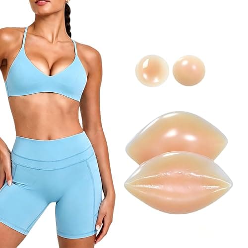 Veigot Adhesive Silicone Bra Inserts - Removable Push Up Pads for Enhanced Lift & Shape | Reusable Chicken Cutlets for Bras, Bikinis, Swimwear | 1 Pair Nude - Image 1