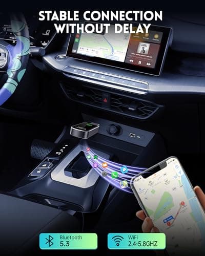 Amzfeel Wireless CarPlay Adapter for Apple iPhone iOS 10+ & Cars from 2015+, Mini Edition, Converts Factory Wired to Wireless CarPlay Dongle Plug & Play (Brushed Cobalt Blue) - Thumbnail 6