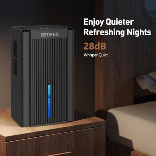 Dehumidifier, 95OZ Dehumidifier for Home 1000 Sq.Ft - Quiet with Auto Shut Off & Relaxing 7 Color Ambient Light,Ideal for Livingroom, Bedroom, Basement(Black) - Thumbnail 6