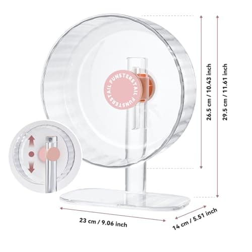 FunstersTail Super Silent Hamster Wheel 10.4 Inch, Magnetic Large Rat Wheel for Chinchilla, Gerbil, Guinea Pig, Cat, Mouse, Sugar Glider and Dwarf, Syrian Hamster Accessories (Peach Pink) - Thumbnail 6