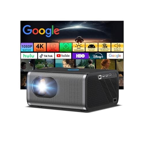 [Built-in Apps & Native 1080P] Smart Projector with WiFi and Bluetooth,Ultra-Bright 1000 ANSI,Auto Focus & Keystone Portable Outdoor Projector,Polaring 4K Support Dual Band Android Movie Projector - Image 1