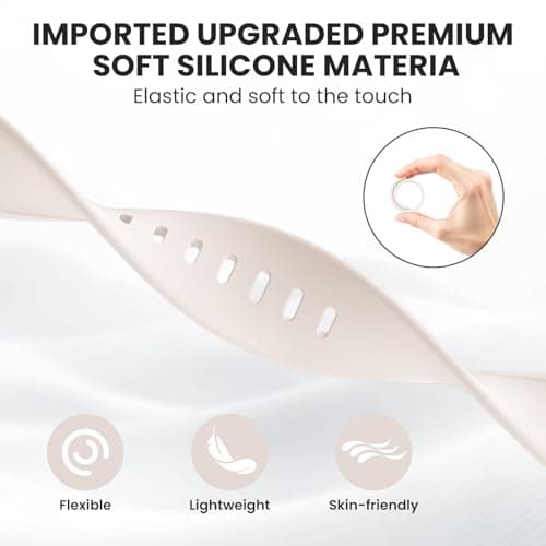 Sport Band Compatible with Apple Watch Bands 40mm 38mm 41mm 42mm 44mm 45mm 49mm for Women Men,Soft Silicone Waterproof Replacement Strap for Apple Watch Series 11 10 9 8 7 6 5 4 Ultra 3 2 1 SE - Thumbnail 3