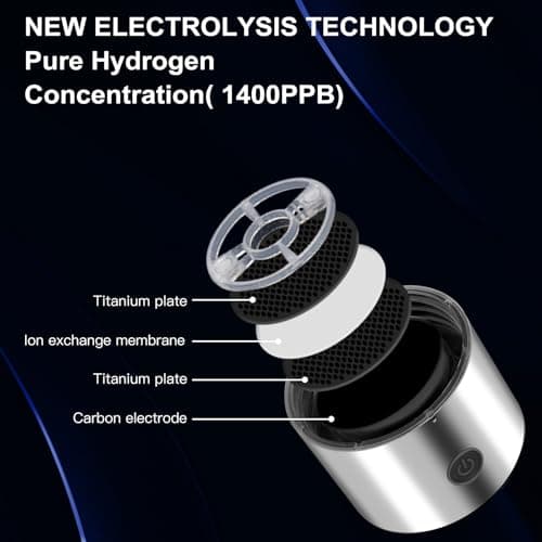 Yilooshion Hydrogen Water Bottle Generator,460mL Portable Rechargeable Hydrogen Water Ionizer aquahealth Hydrogen Water Machine with SPE/PEM Technology for Fitness Home Gift Travel Drinking (Purple) - Thumbnail 6