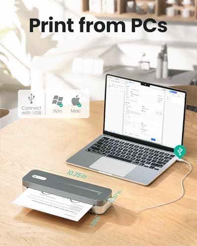 CamScanner P1 Pro Portable Inkless Printer, 300 DPI Wireless Thermal Printing for iPhone Android Laptop PC, Print US Letter Documents Receipts Anywhere, for Travel Remote Work Home Office School, Grey - Thumbnail 6