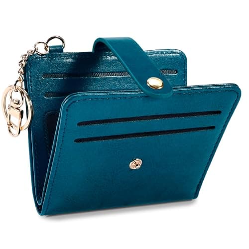 Airkit Small Wallets Woman RFID Blocking Leather Credit Card Holder - with ID Window - Card Wallets for Women - with Zipper Coin Purse - Keychain Wallet - Image 1